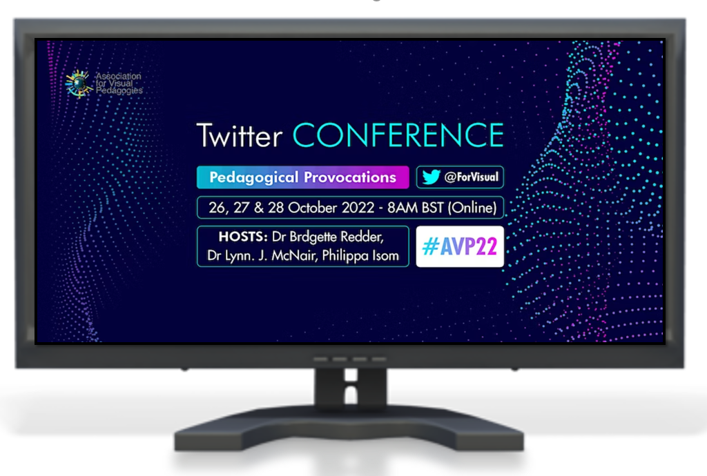 Computer with screen for poster for Twitter Conference 